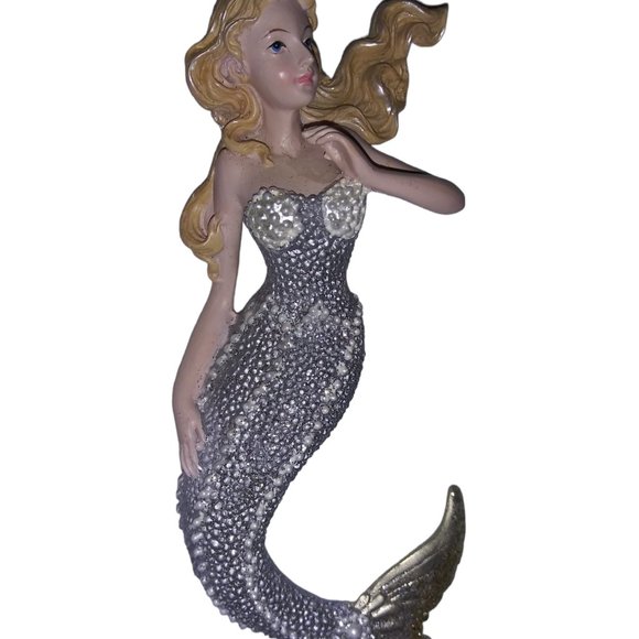 Kurt Adler Mermaid Sparkle Tail Ornament Silver/Gold Mermaid Hanging Ornament 5" - Picture 2 of 6